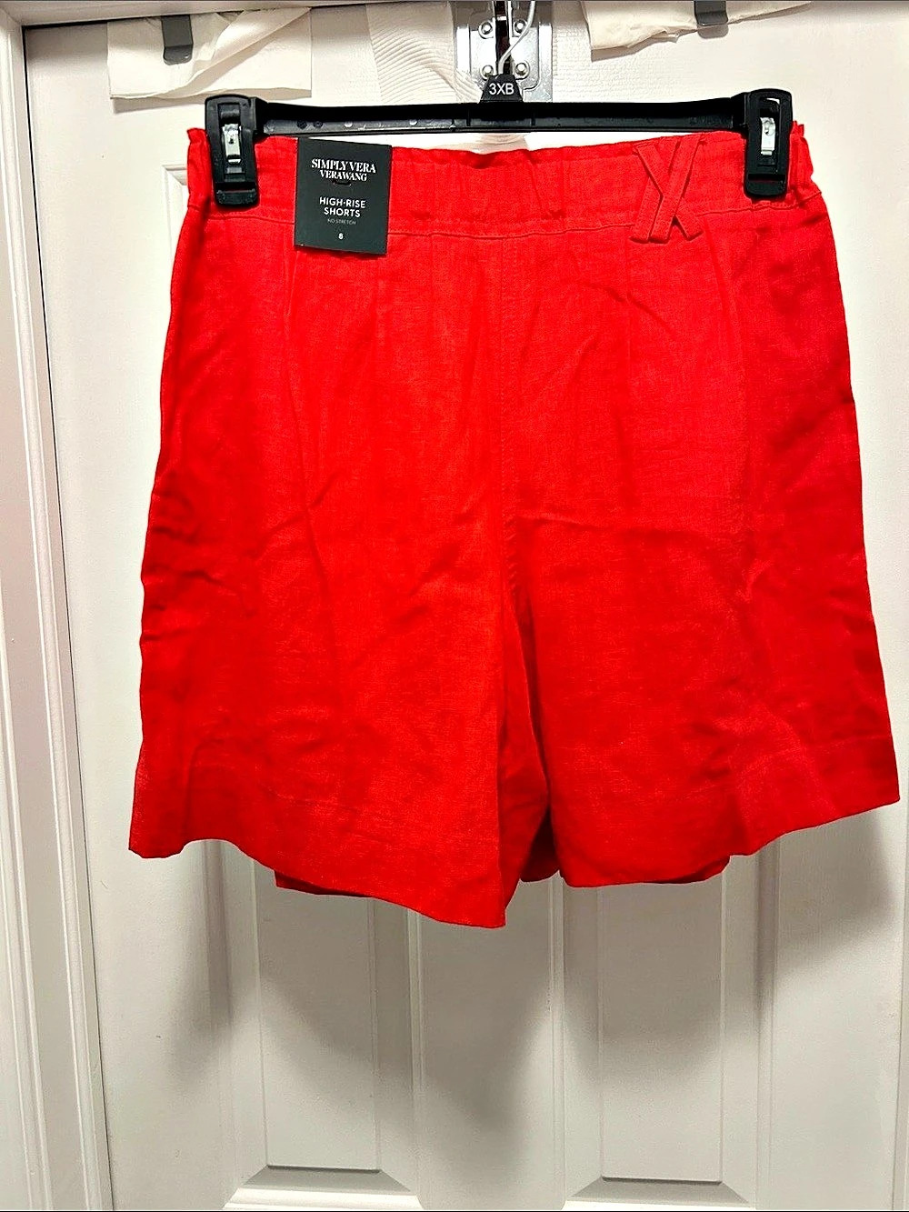 Simply Vera Wang High-Rise Shorts in Red Size 8 NWT